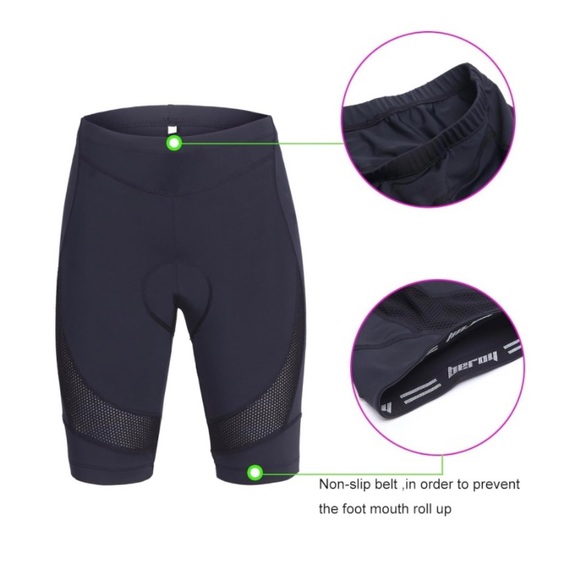 NWT Beroy Cycling Bike Shorts 3D Padded Gel Black L Large - Picture 2 of 9